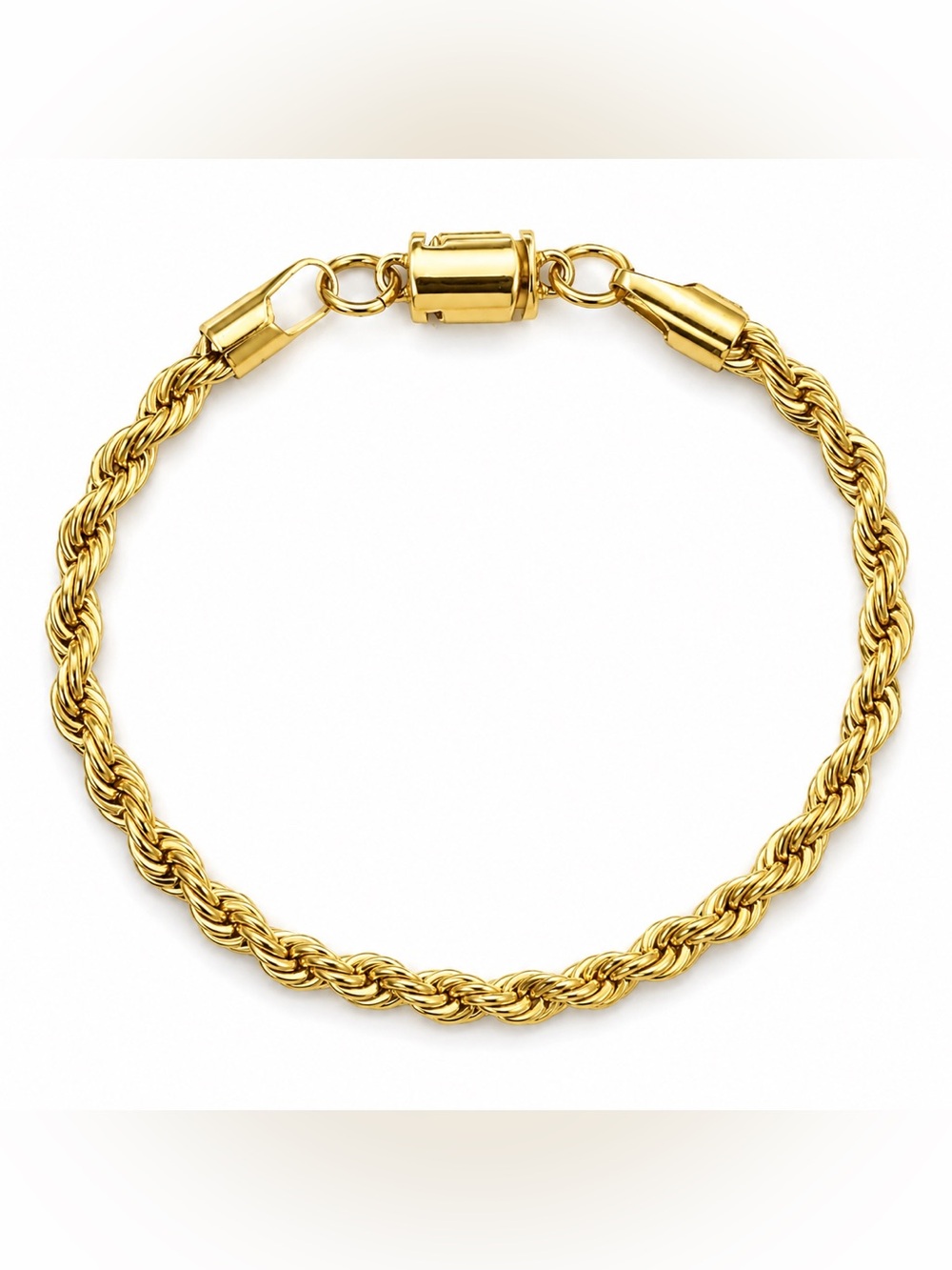 18k Gold Plated Rope Bracelet | Freedom Clasp Magnetic Closure | Easy On Luxury
